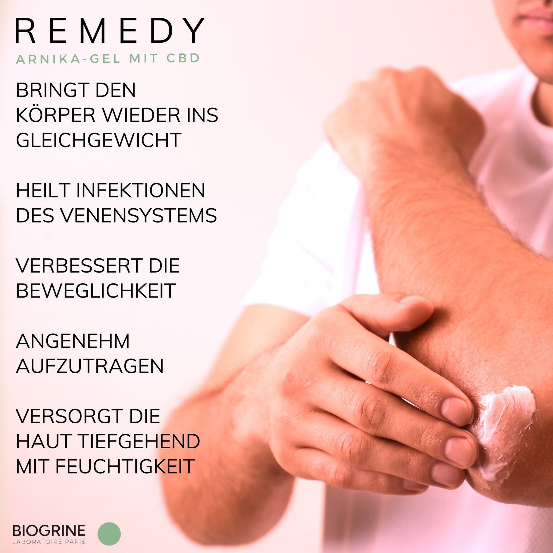 BIOGRINE Gel "REMEDY"  con Arnica, CBD Bio, Chiodi di Garofano e Cipresso