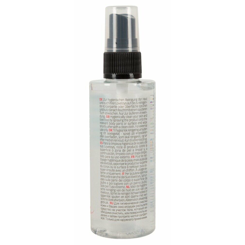 Flacone spray detergente 2 in 1 per pelle e giocattoli.