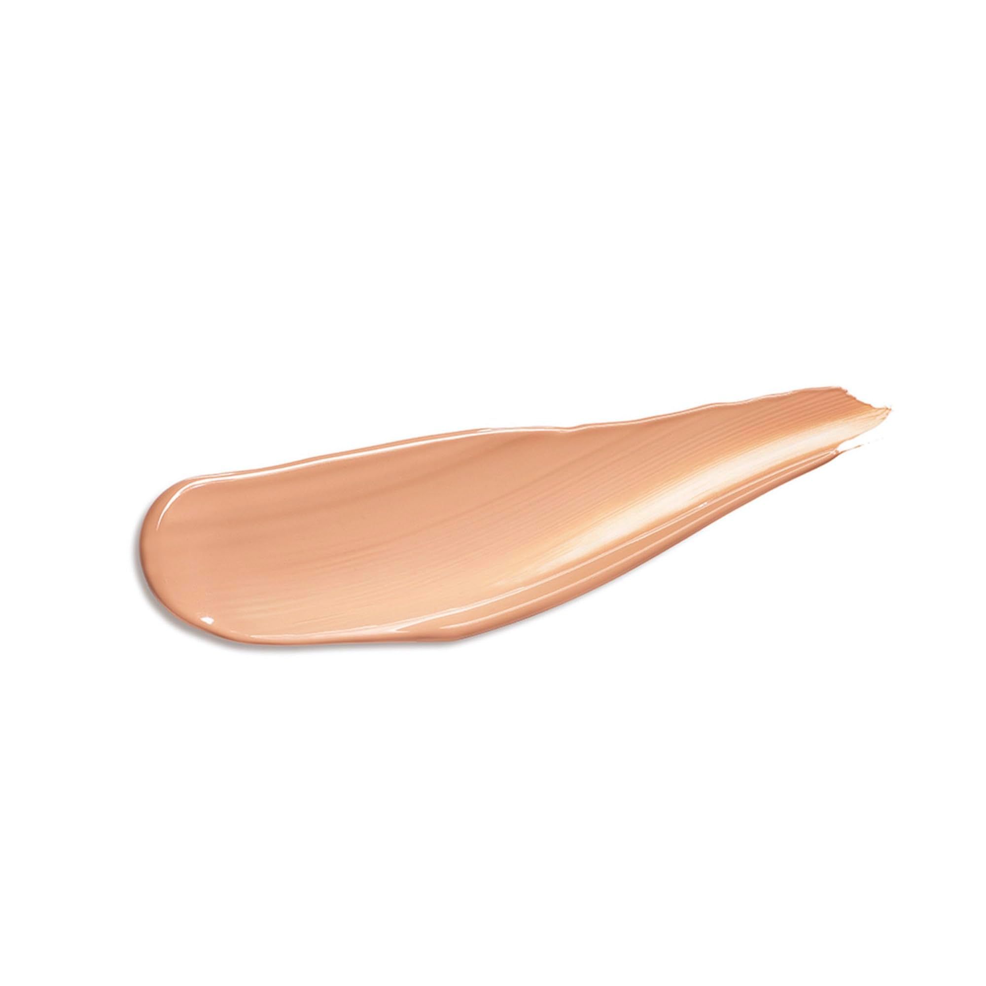 Macchia di crema colorata chiara su sfondo bianco. Texture lucida.