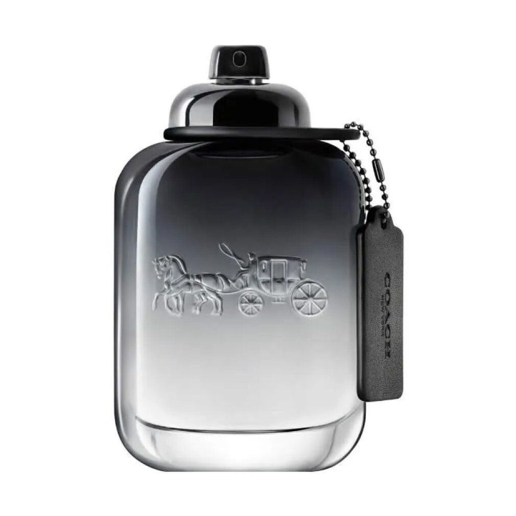 Flacone Coach For Men Eau de Toilette. Flacone sfumato con logo in rilievo ed etichetta. Tappo nero.