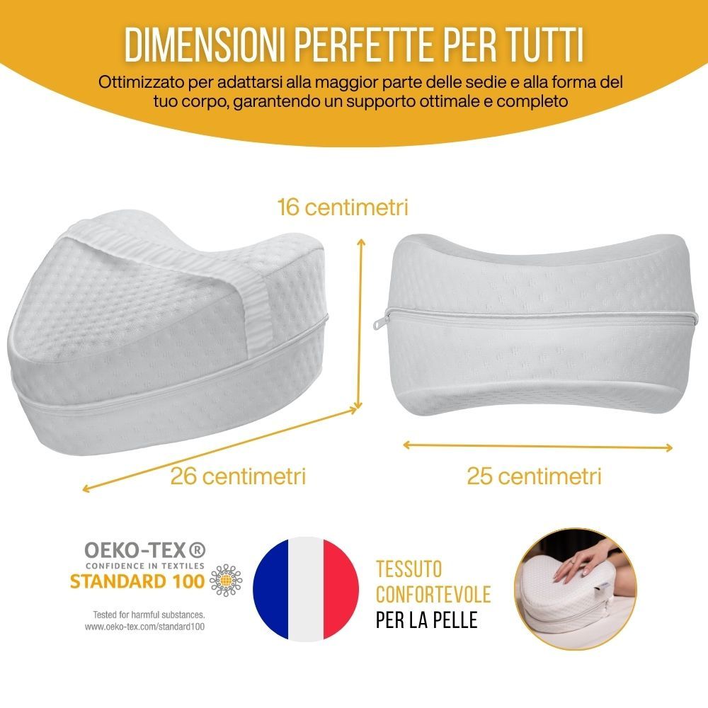 Cuscino con dimensioni: 26x16x25 cm. Testo: OEKO-TEX Standard 100. Bandiera francese. Materiale piacevole.