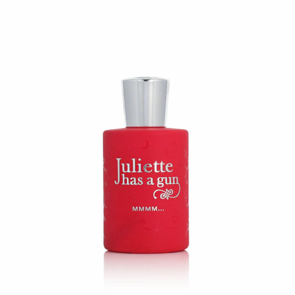 Flacone rosso con tappo argentato. Scritta: Juliette has a gun Mmmm…