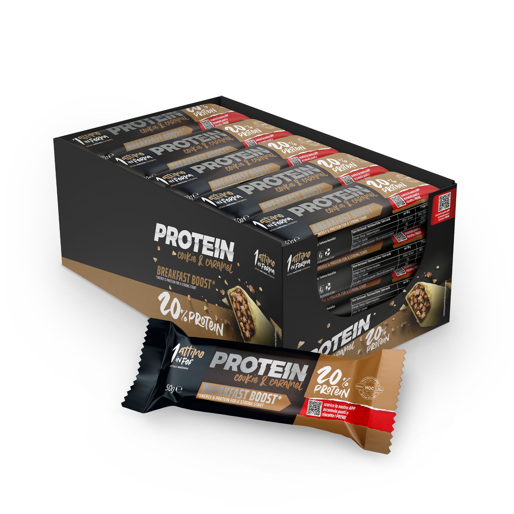 1attimoinforma 24 Barrette Proteica al 20%; Gusto Cookie e Crispy