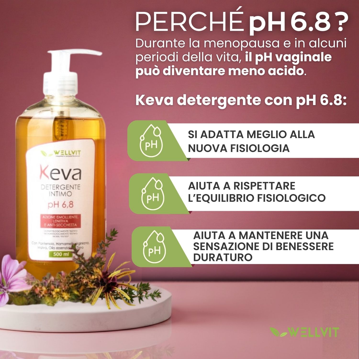 Wellvit Keva Detergente Intimo Femminile pH 6.8