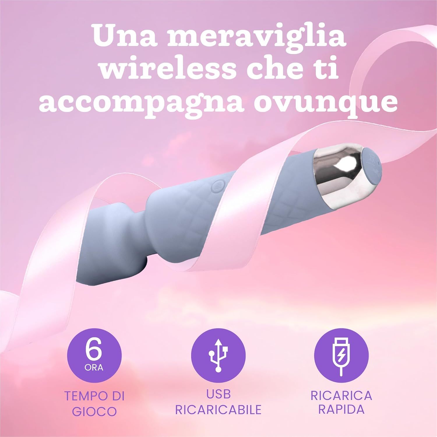 Oliver James Vibratore per donne – Silenzioso e potente, colore azzurro pastello