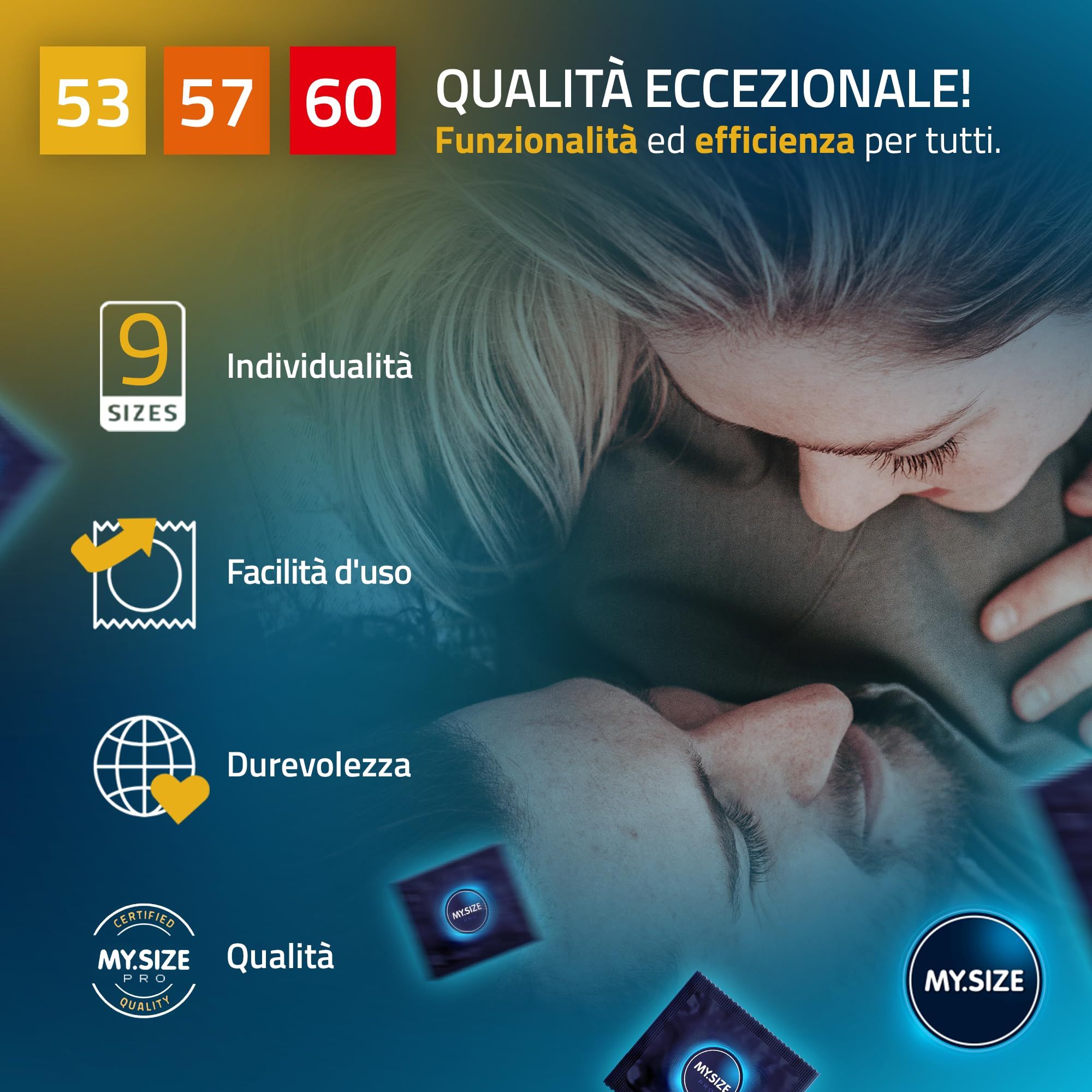 Preservativi My.Size PRO: individualità, facilità d'uso, durata e qualità.