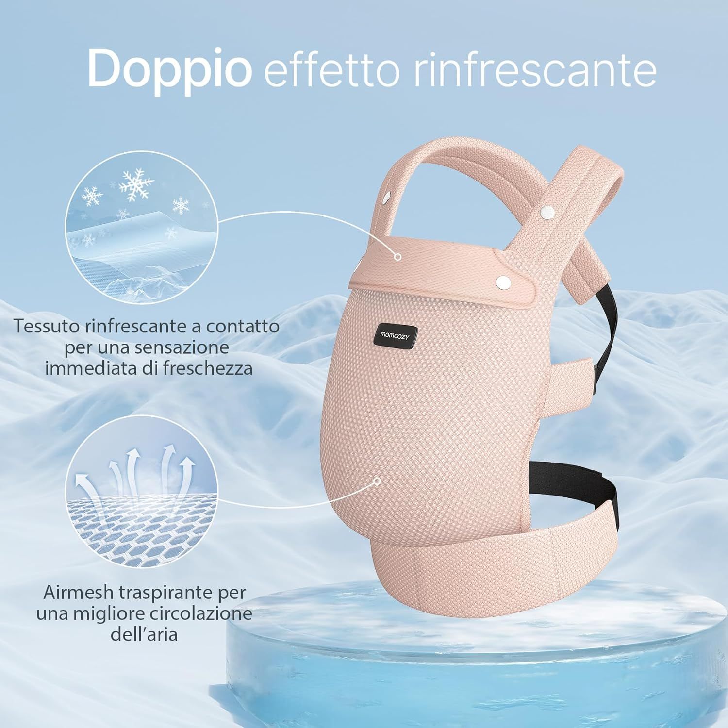Momcozy Marsupio per Bambini Leggero e Traspirante Rosa