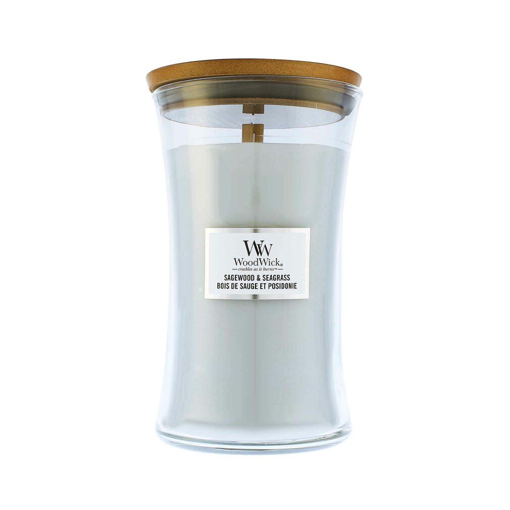 Woodwick Sagewood & Seagrass Candela Profumata Grande 609,5 G