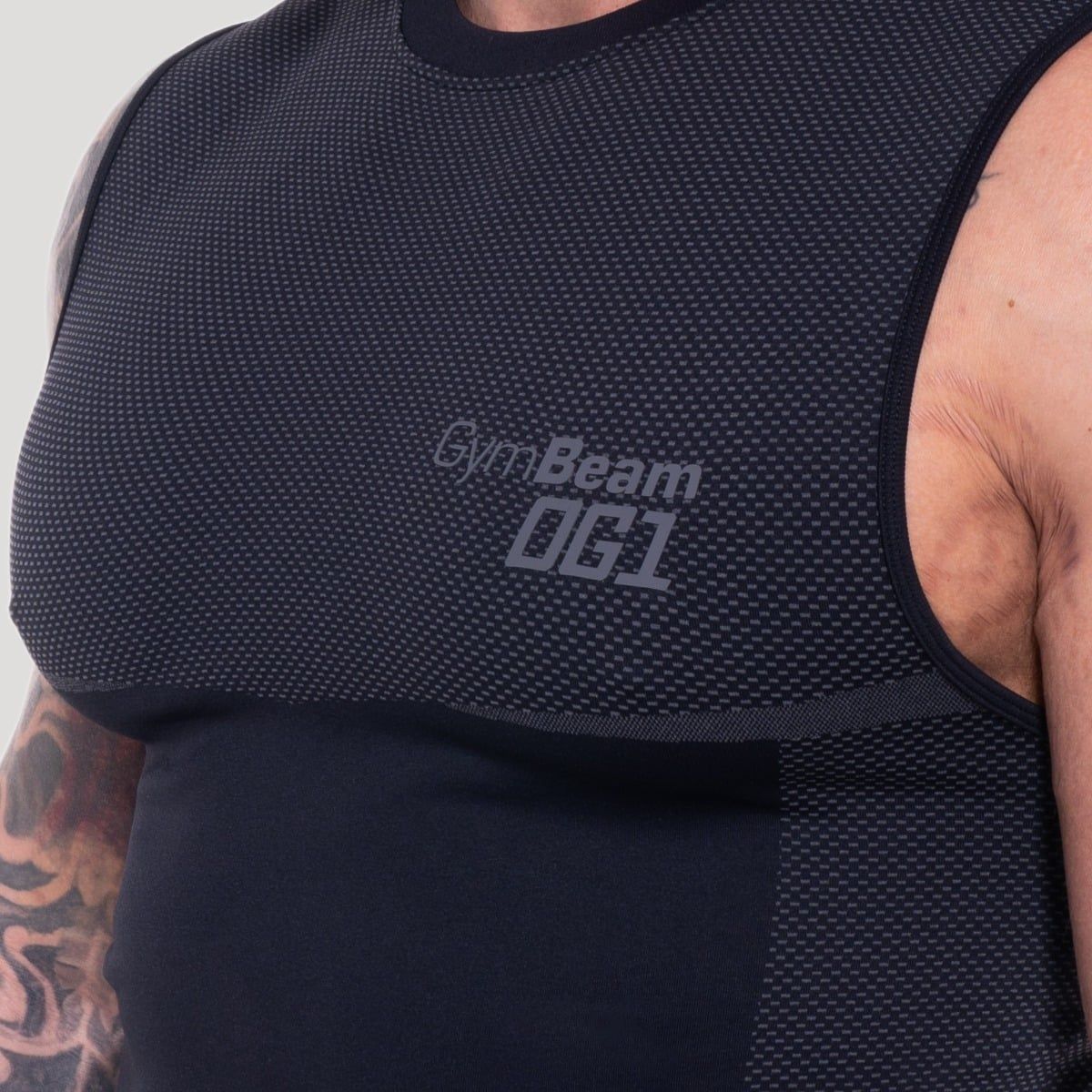 GymBeam Canottiera uomo Seamless OG1 nera e grigia