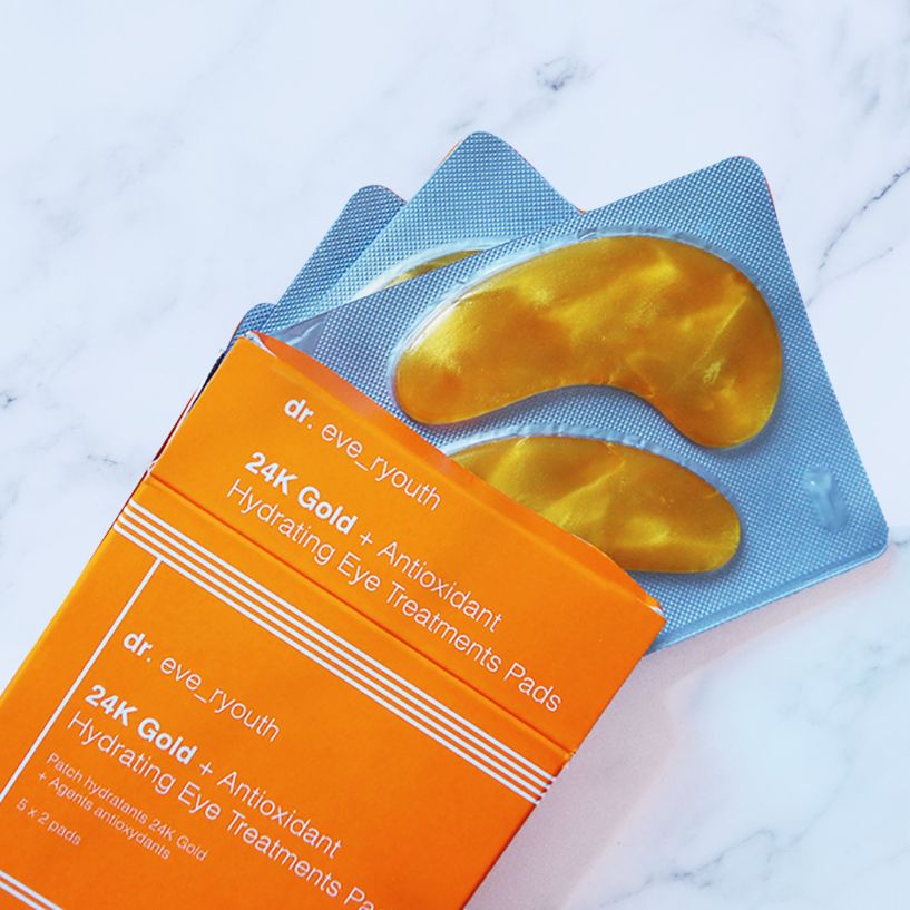Dr. Eve_Ryouth 24K Gold + Antiossidante Patch Idratanti per Occhi in confezione e blister.