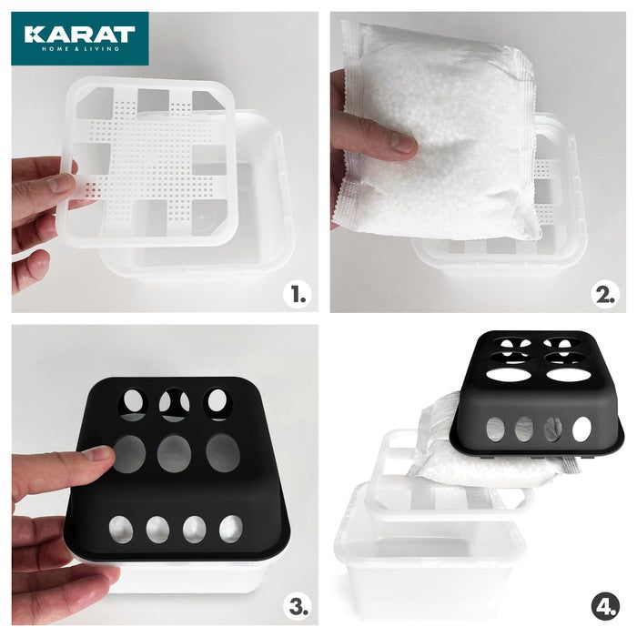 KARAT deumidificatore d’aria Hava con ricariche - deumidificatore ambienti Nero