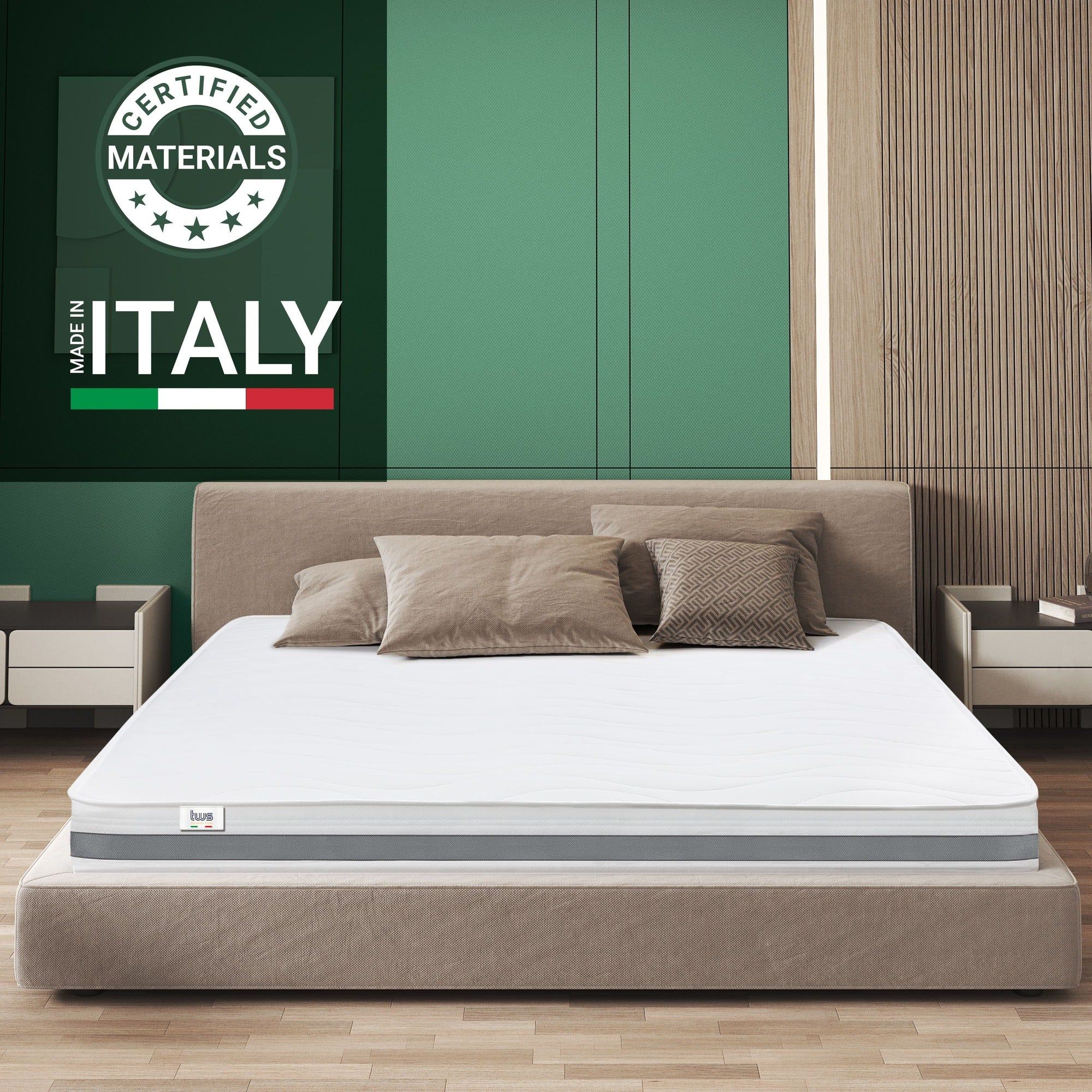 The White Stone Materasso a Una Piazza e Mezza 120x200 cm in Memory Antibatterico | Altezza 16 cm