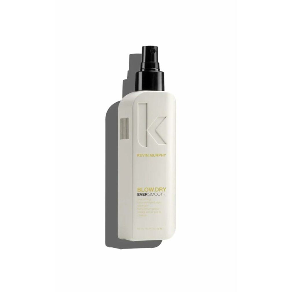Spray bianco con erogatore nero. Scritta: Kevin Murphy, Blow.Dry Ever.Smooth.