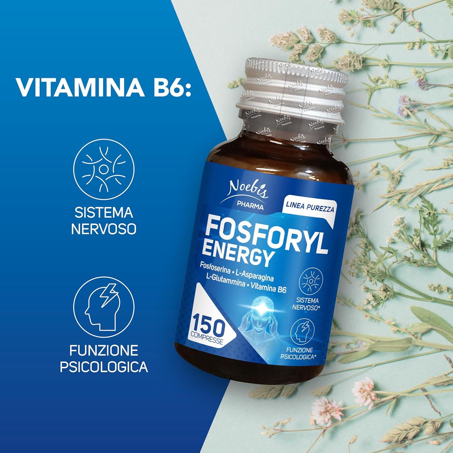 Flacone Fosforyl Energy, Vitamina B6 per sistema nervoso e funzione psicologica.
