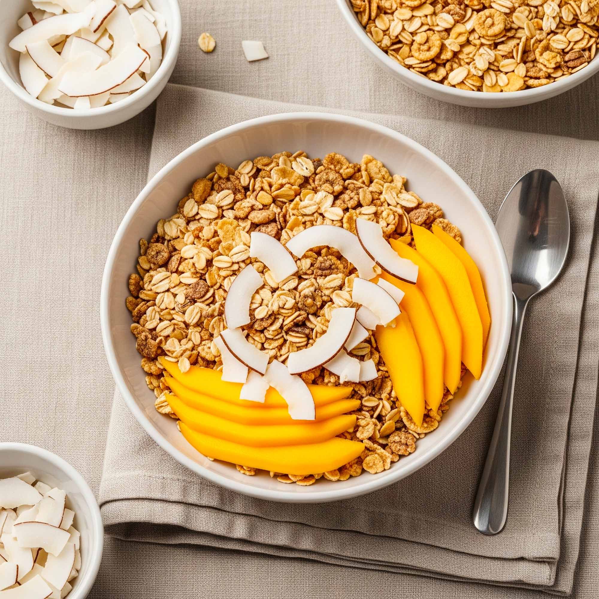 IoBoscoVivo Muesli Croccante Bio Mango e Cocco | Senza Glutine, Zero Zuccheri Aggiunti