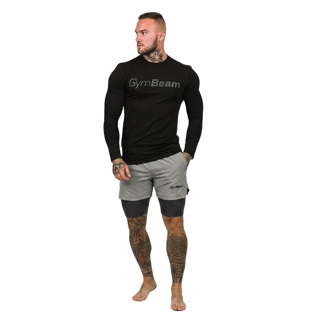 GymBeam Pantaloncini uomo 2in1 Iron-Smoke