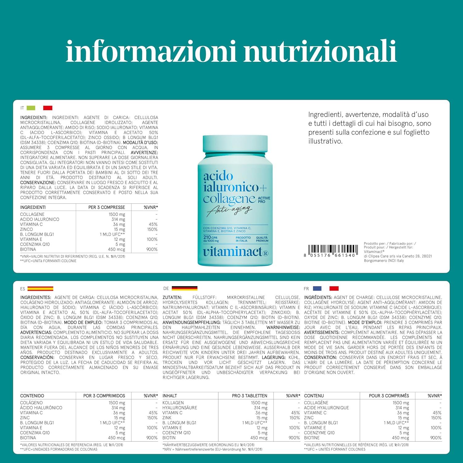 Vitaminact - Acido Ialuronico + Collagene