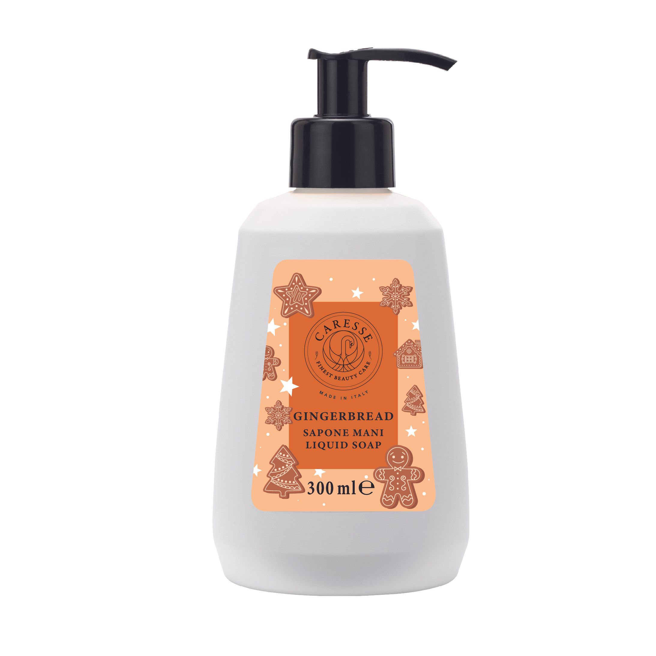 Flacone bianco con pompa, sapone liquido Zenzero, 300 ml.