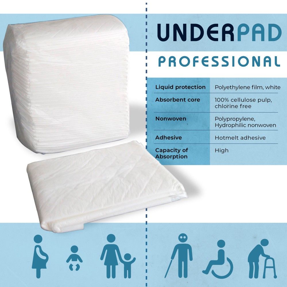 Traverse con descrizione: protezione liquidi, anima assorbente, tessuto non tessuto. Capacità di assorbimento: alta.