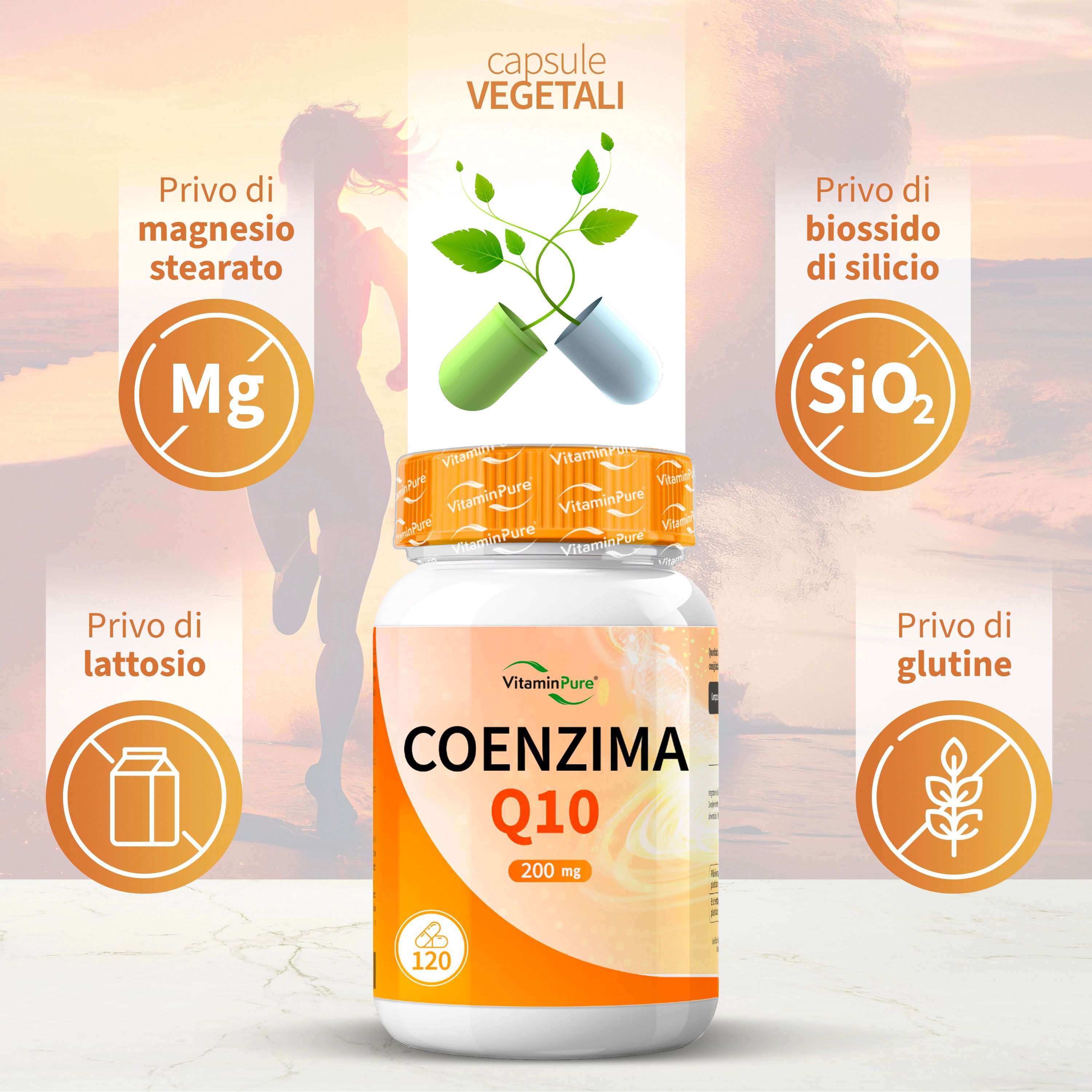 VitaminPure® Coenzima Q10 Alto Dosaggio 200mg da Fermentazione Naturale