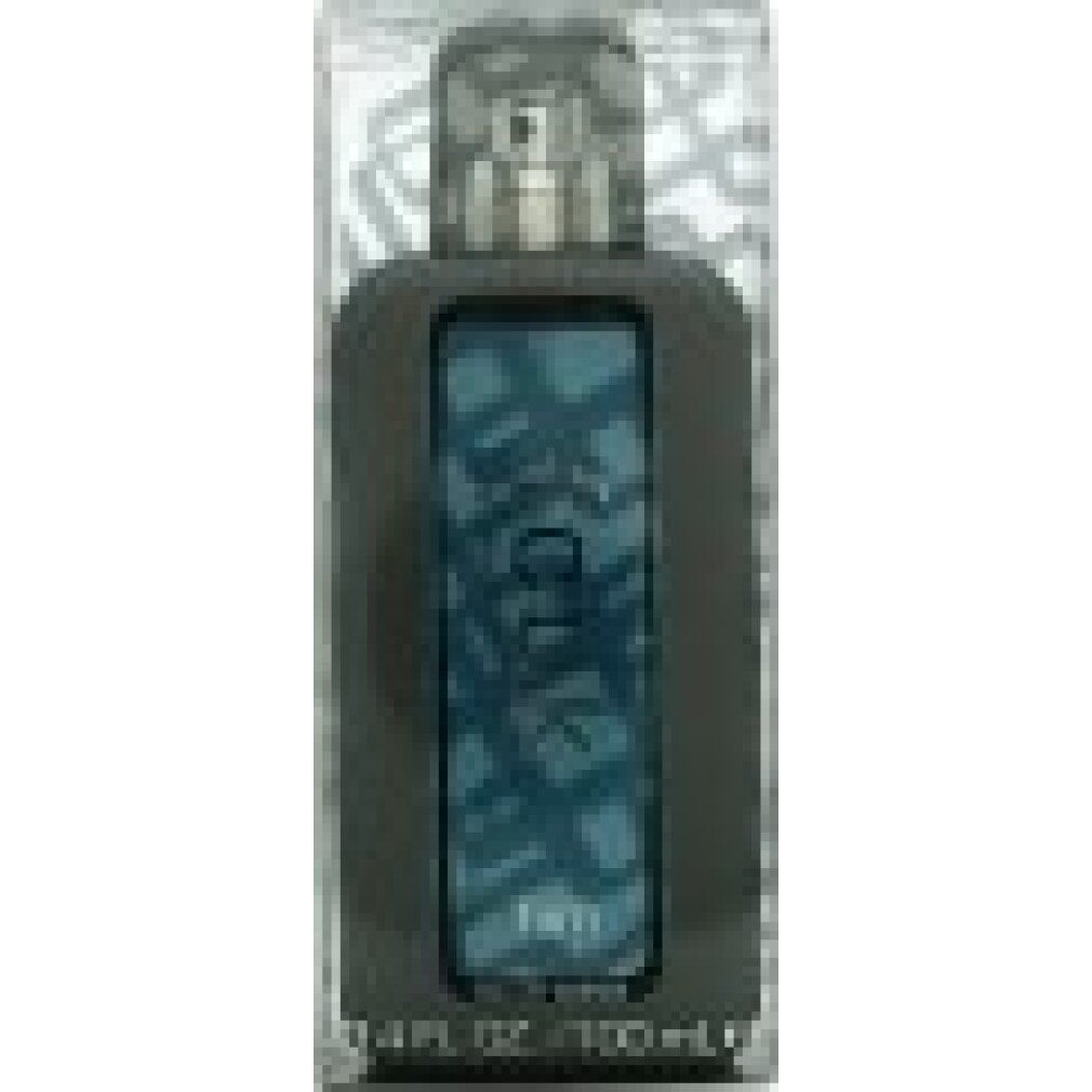 FCUK Forever For Him Eau de Toilette Spray in bottiglia scura con etichetta blu.