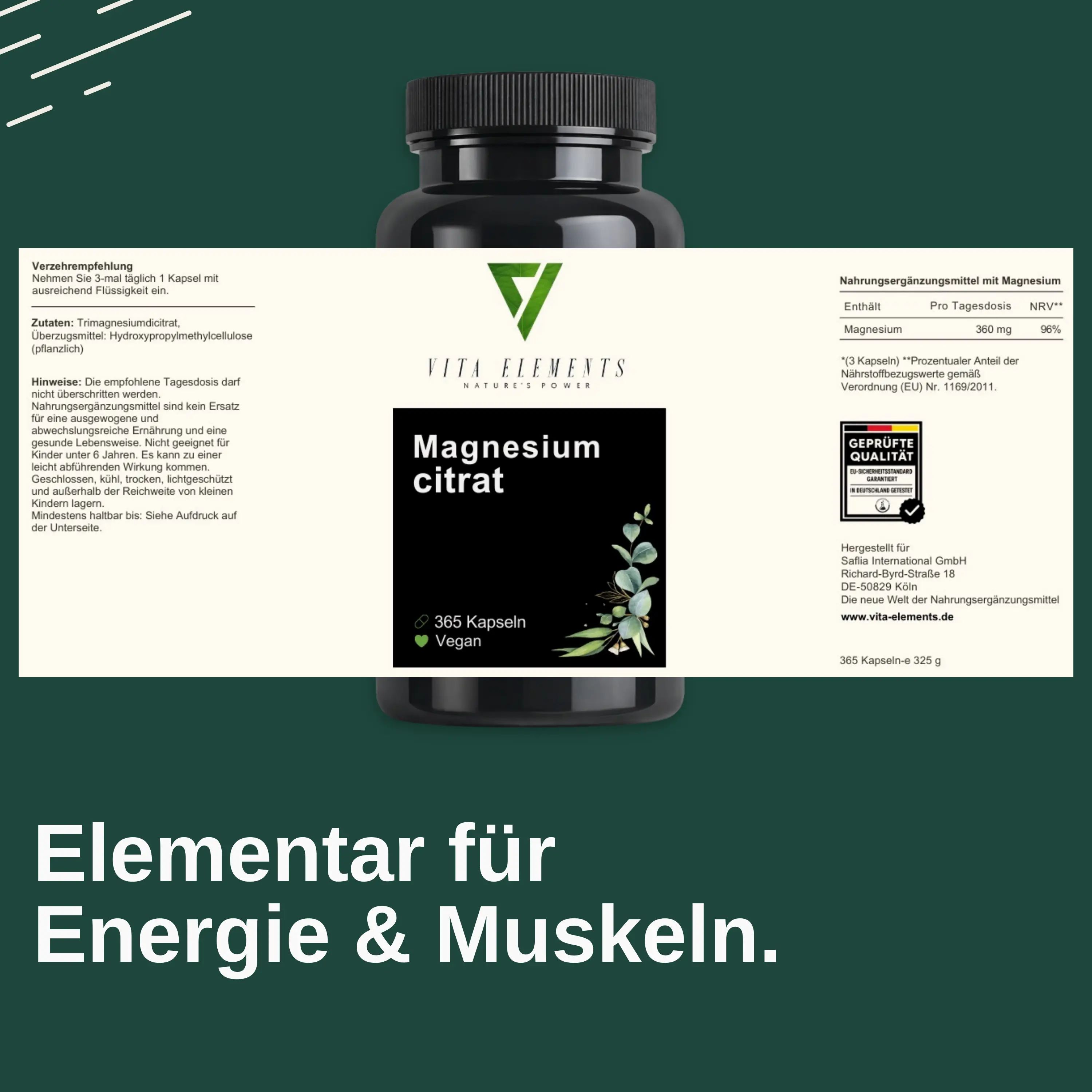Vita Elements Capsule di citrato di magnesio