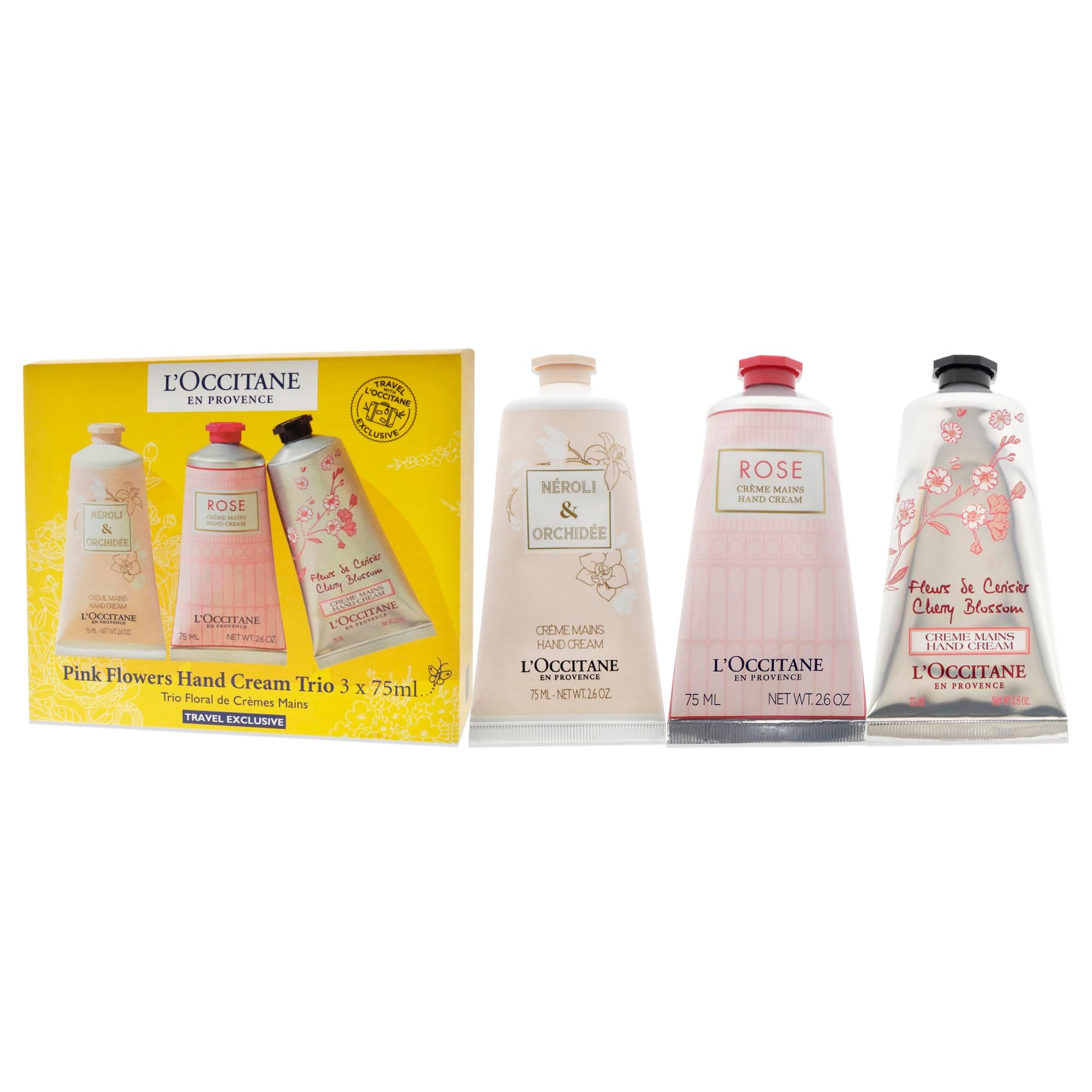 L'Occitane Trio Crema Mani Fiori Rosa 3 x 2.6 oz (Neroli, Rosa, Ciliegio)