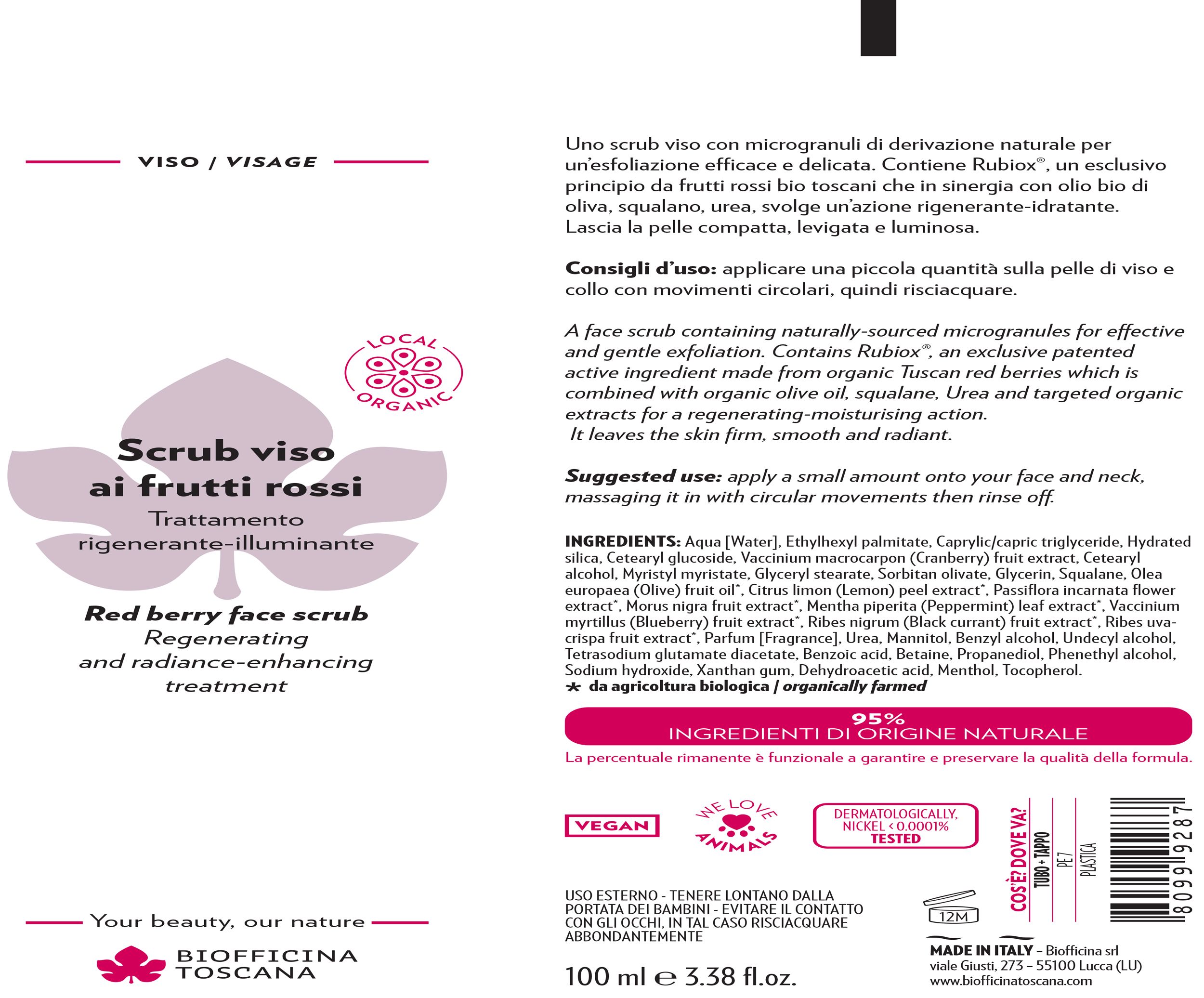 Scrub Viso ai Frutti Rossi — Biofficina Toscana