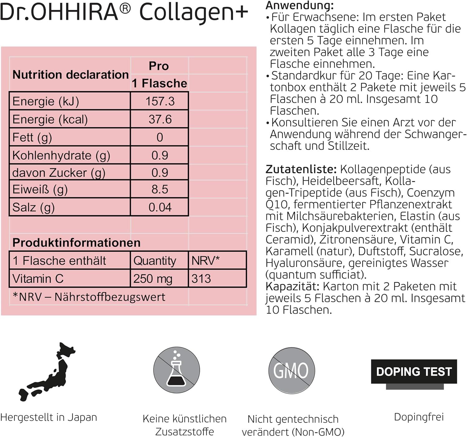 Dr. OHHIRA Collagen+ Collagene Marino Liquido Tipo 1, 2, 3