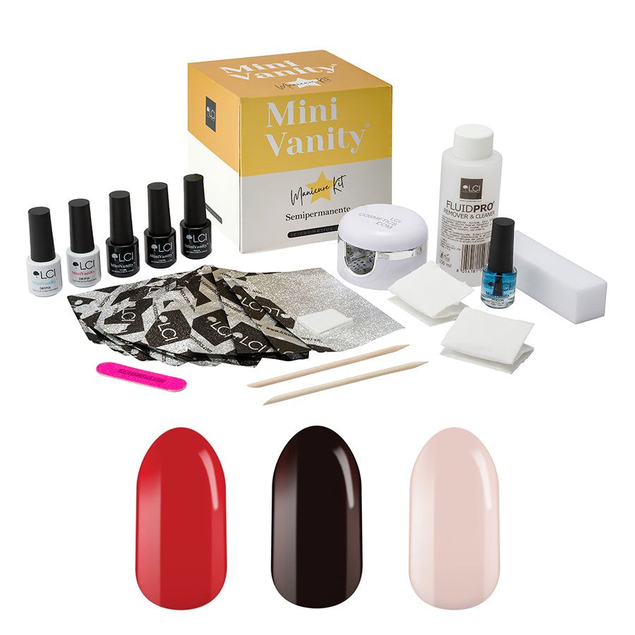 LCI Cosmetics - Kit Portatile MINI VANITY Semipermanente e manicure  LCI - 3 Colori - BEST