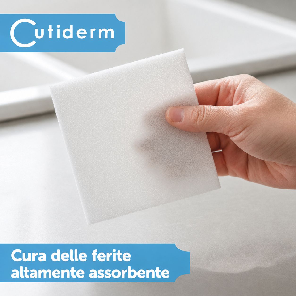 Compresse per ferite in alginato di calcio a bassa aderenza 10 cm x 10 cm Cutiderm