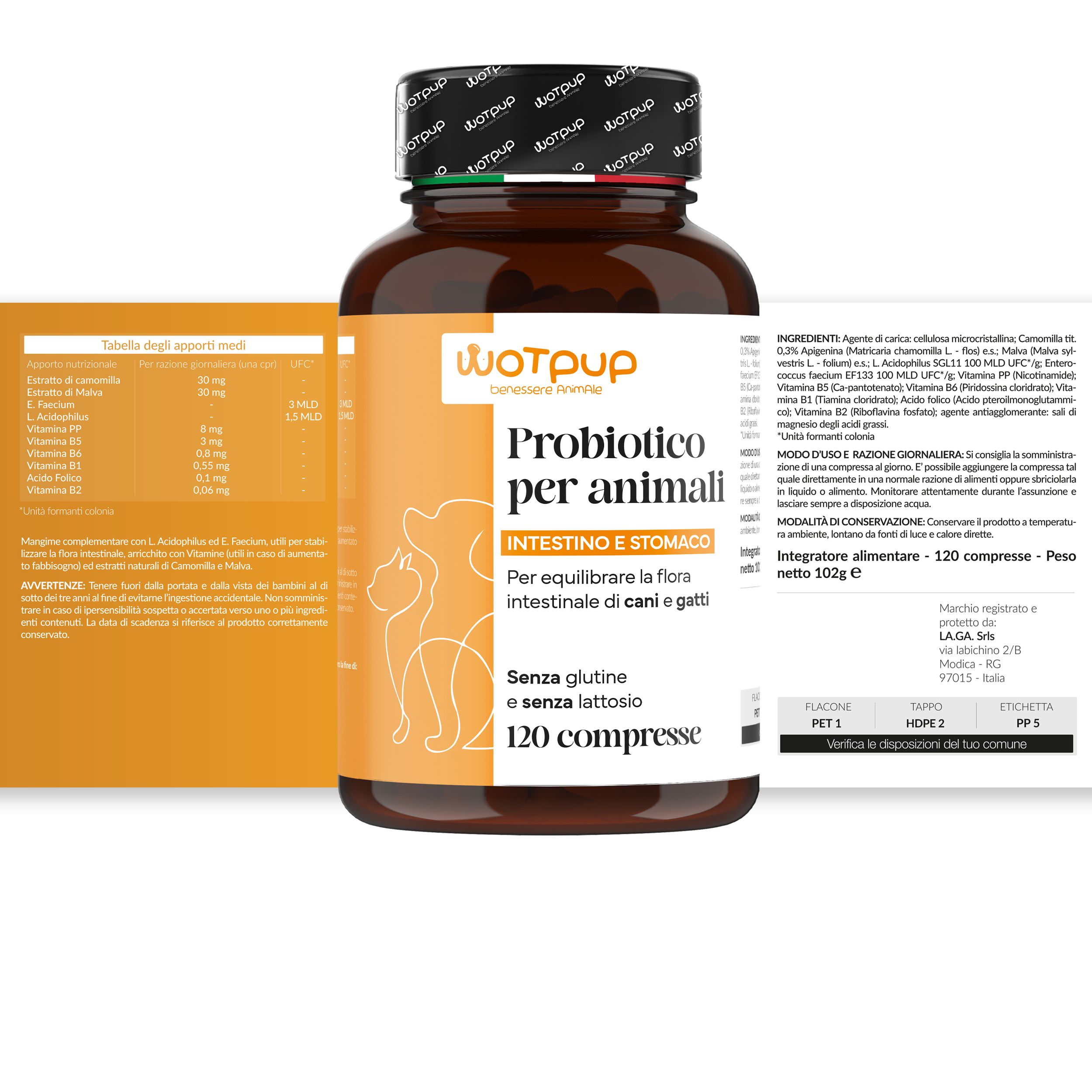 PROBIOTICI PER CANI di Alta Qualità Made in Italy. Fermenti Lattici Cane e Gatto, 120 Compresse - 4