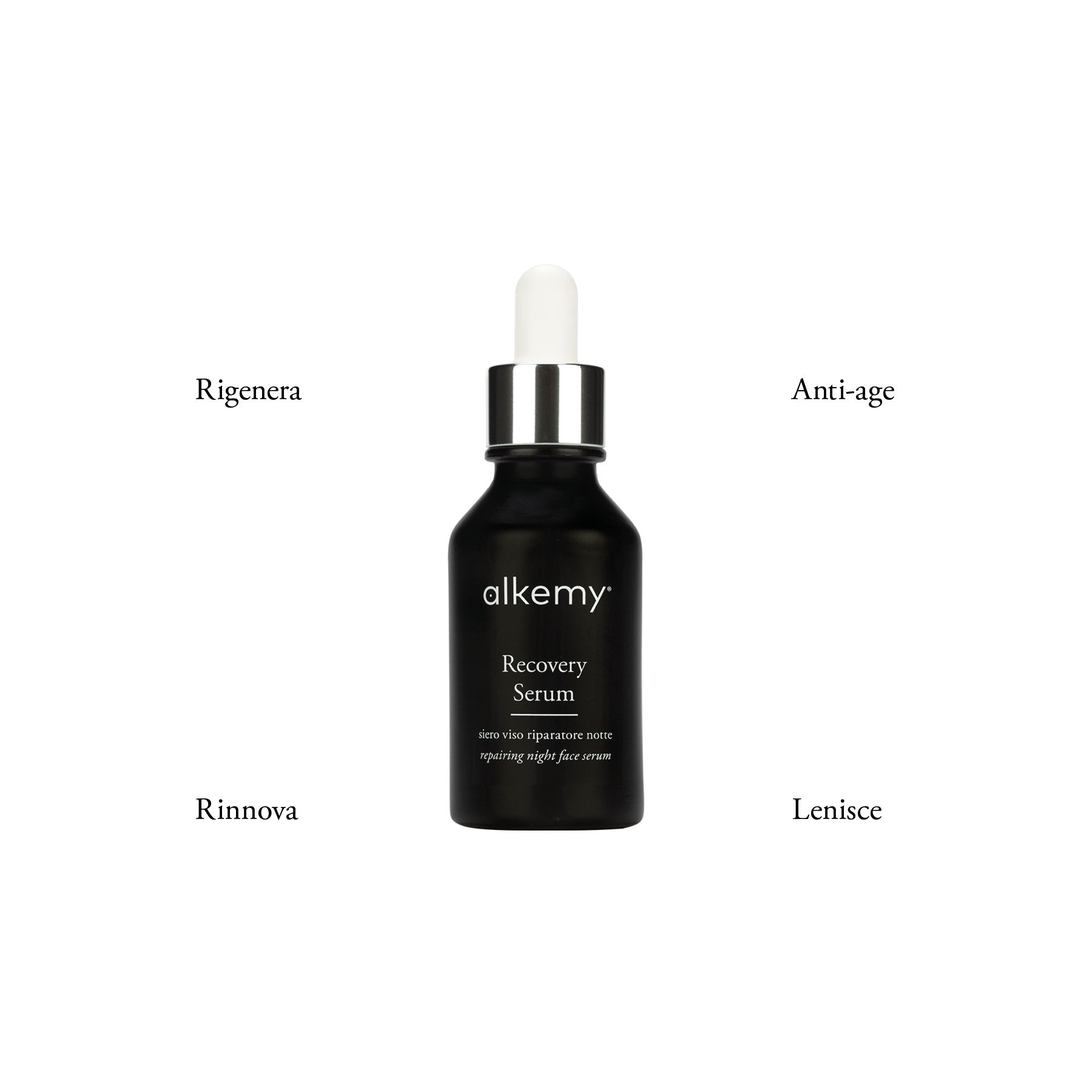 Alkemy Siero Viso Notte Anti Età, Azione Rigenerante Idratante e Illuminante