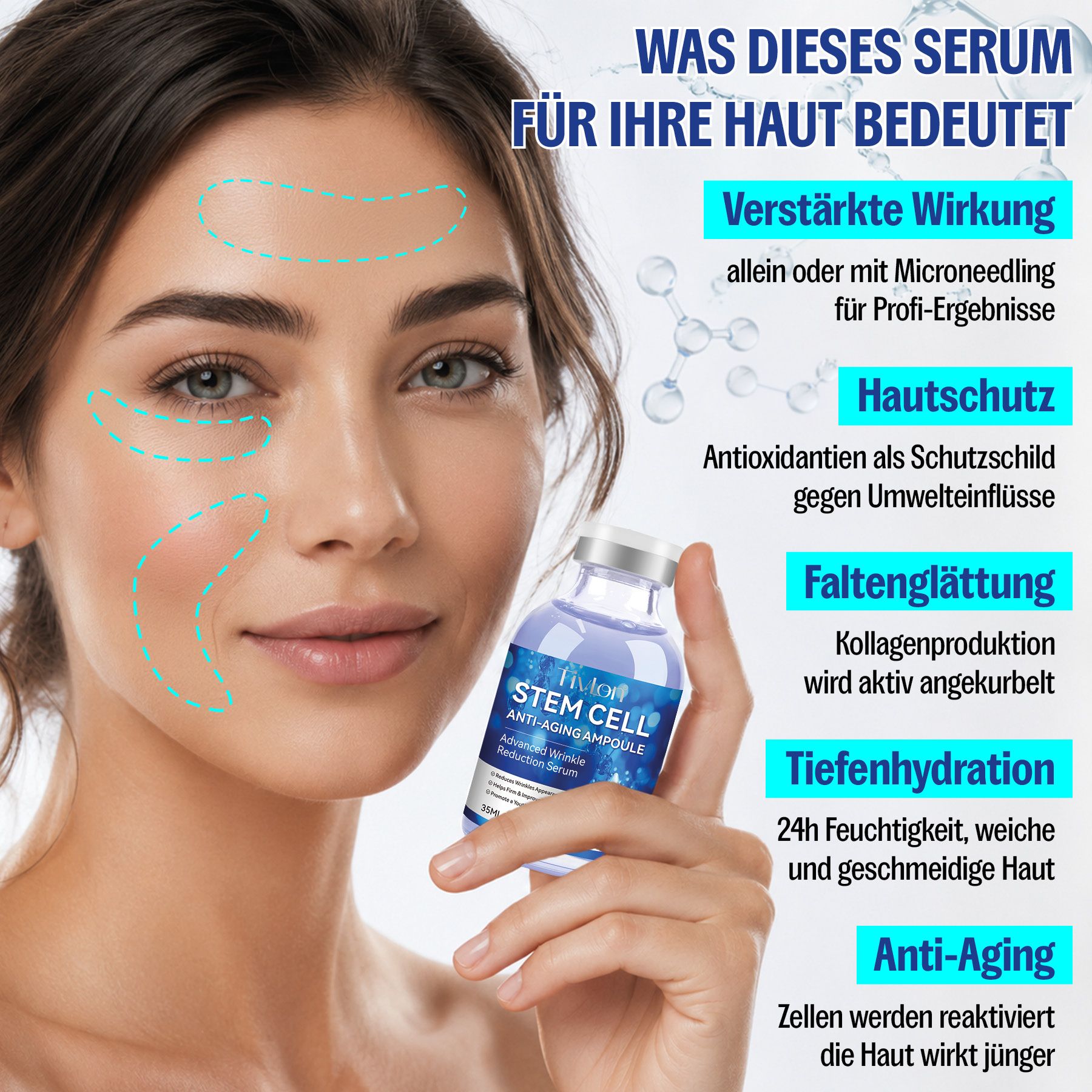 P-Beauty Siero viso Siero alle cellule staminali per trattamenti anti-età e microneedling