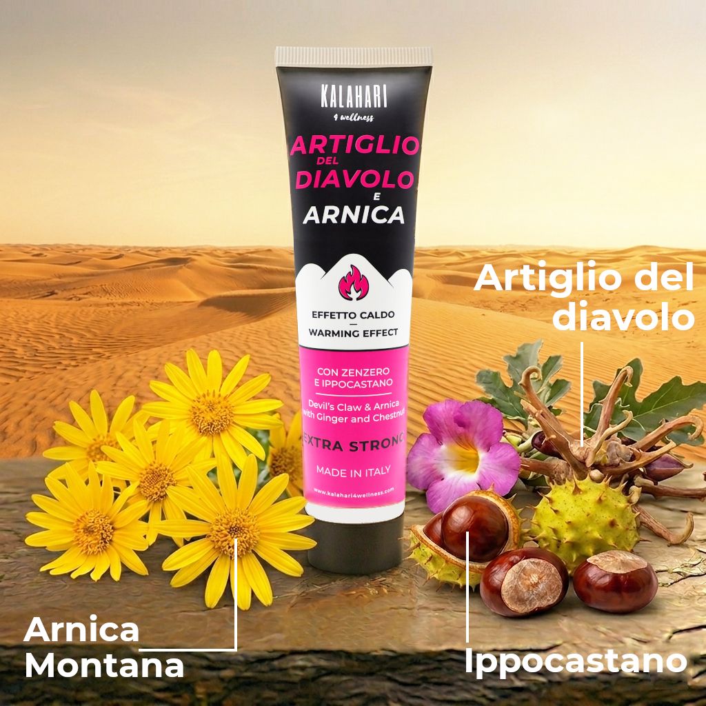 Tubo Kalahari Artiglio del Diavolo + Arnica con zenzero, ippocastano. Effetto caldo.
