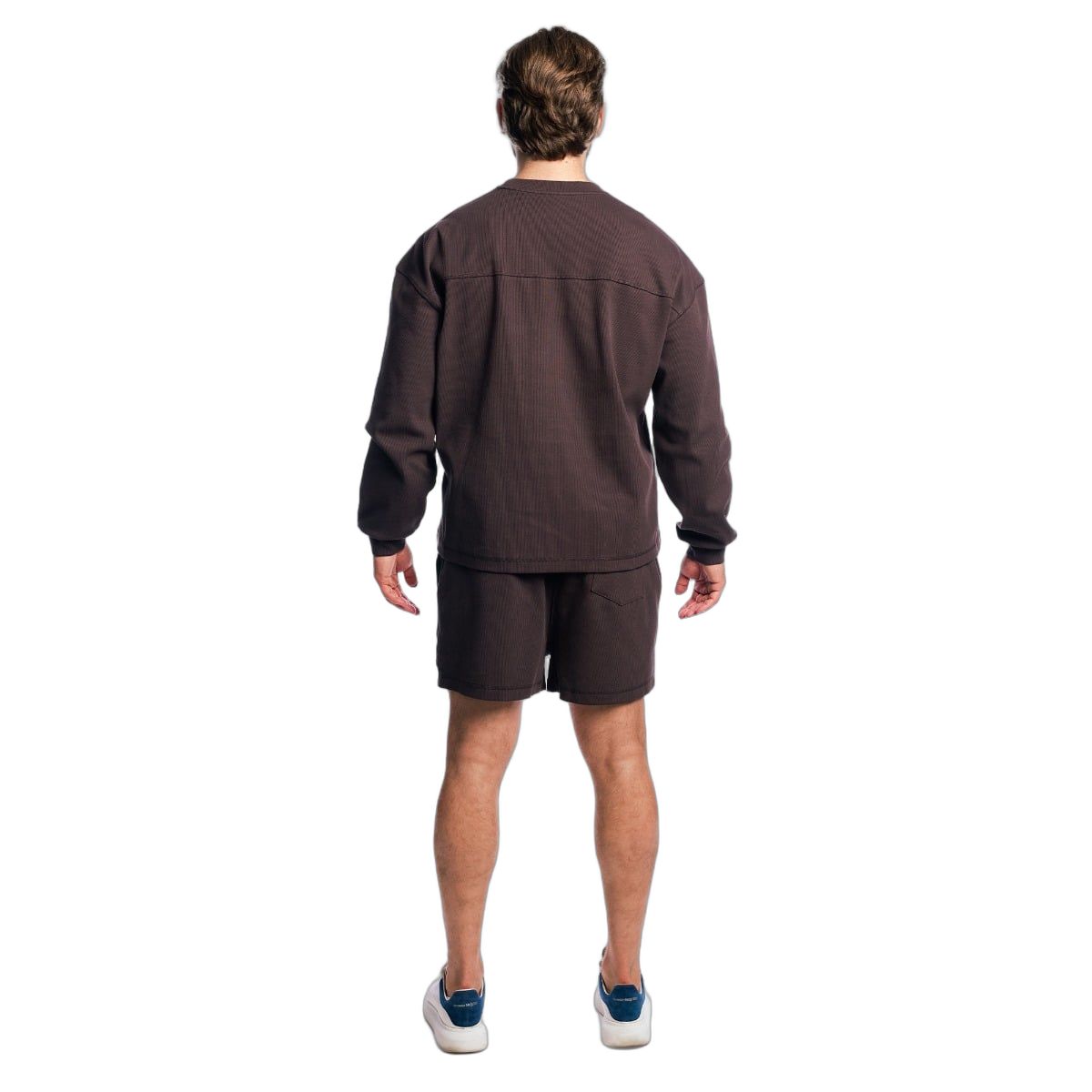 Felpa oversize da uomo in Tee Brown, vista da dietro.