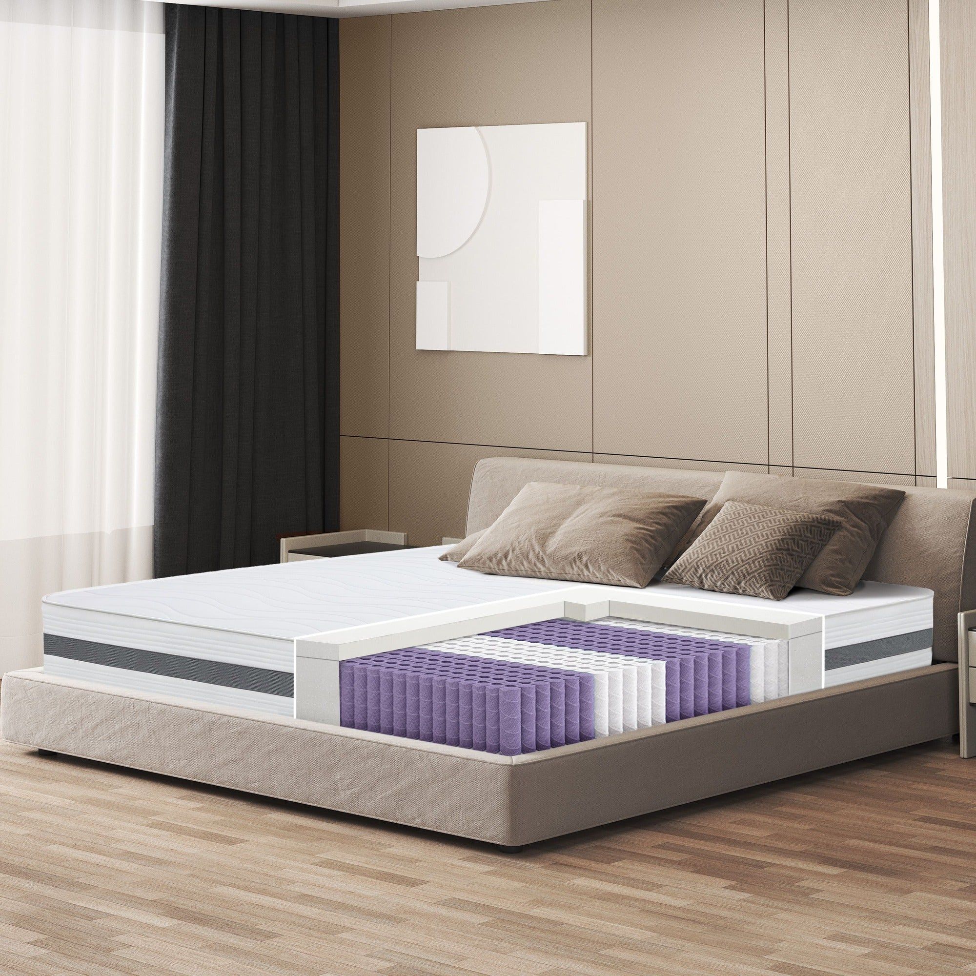 The White Stone Materasso a molle Insacchettate e Memory singolo 90x200 altezza 20 cm