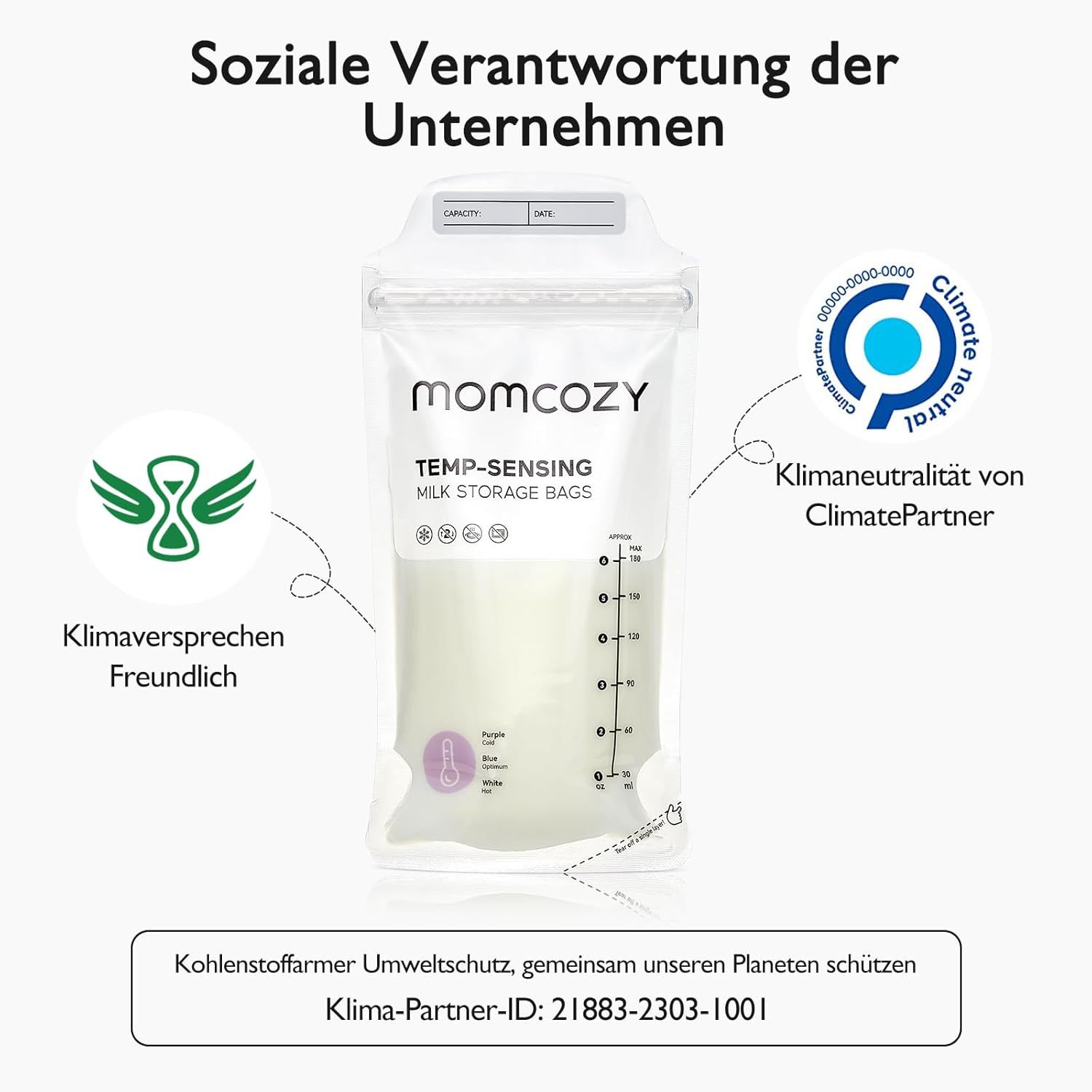 Sacchetti per la conservazione del latte materno Momcozy