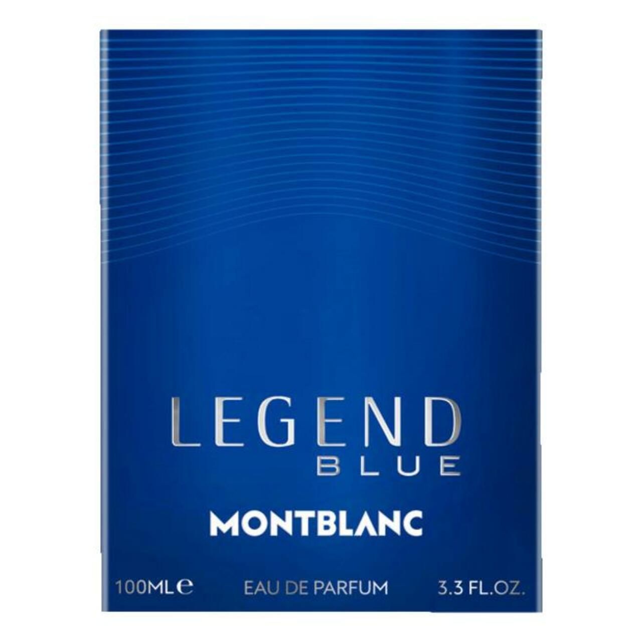 Scatola blu. Scritta: LEGEND BLUE, MONTBLANC. Indicazione volume: 100ml.