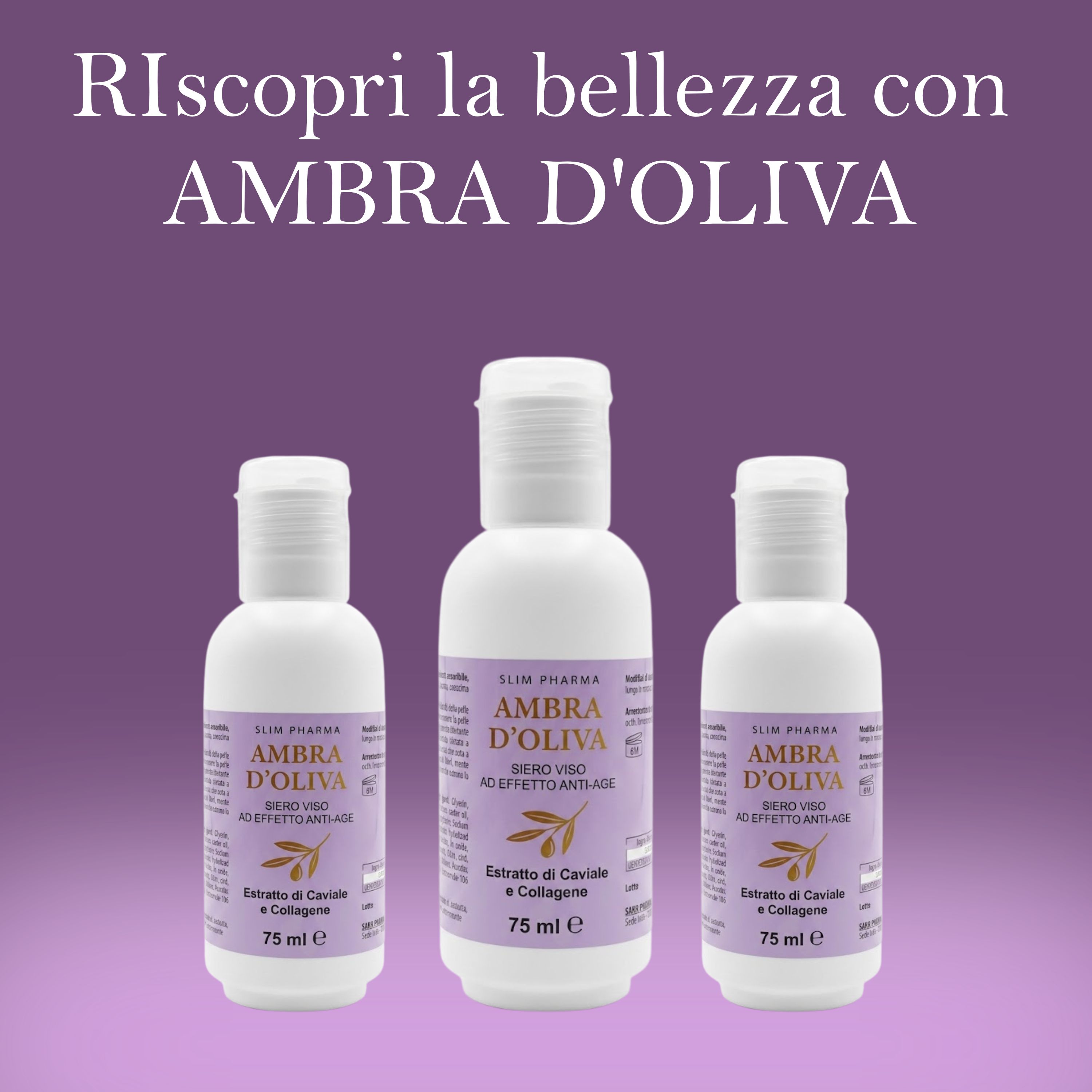 ALOHALABS Ambra d'Oliva Siero Viso Anti-Age – con Estratto di Caviale e Collagene – Idratazione e Pe
