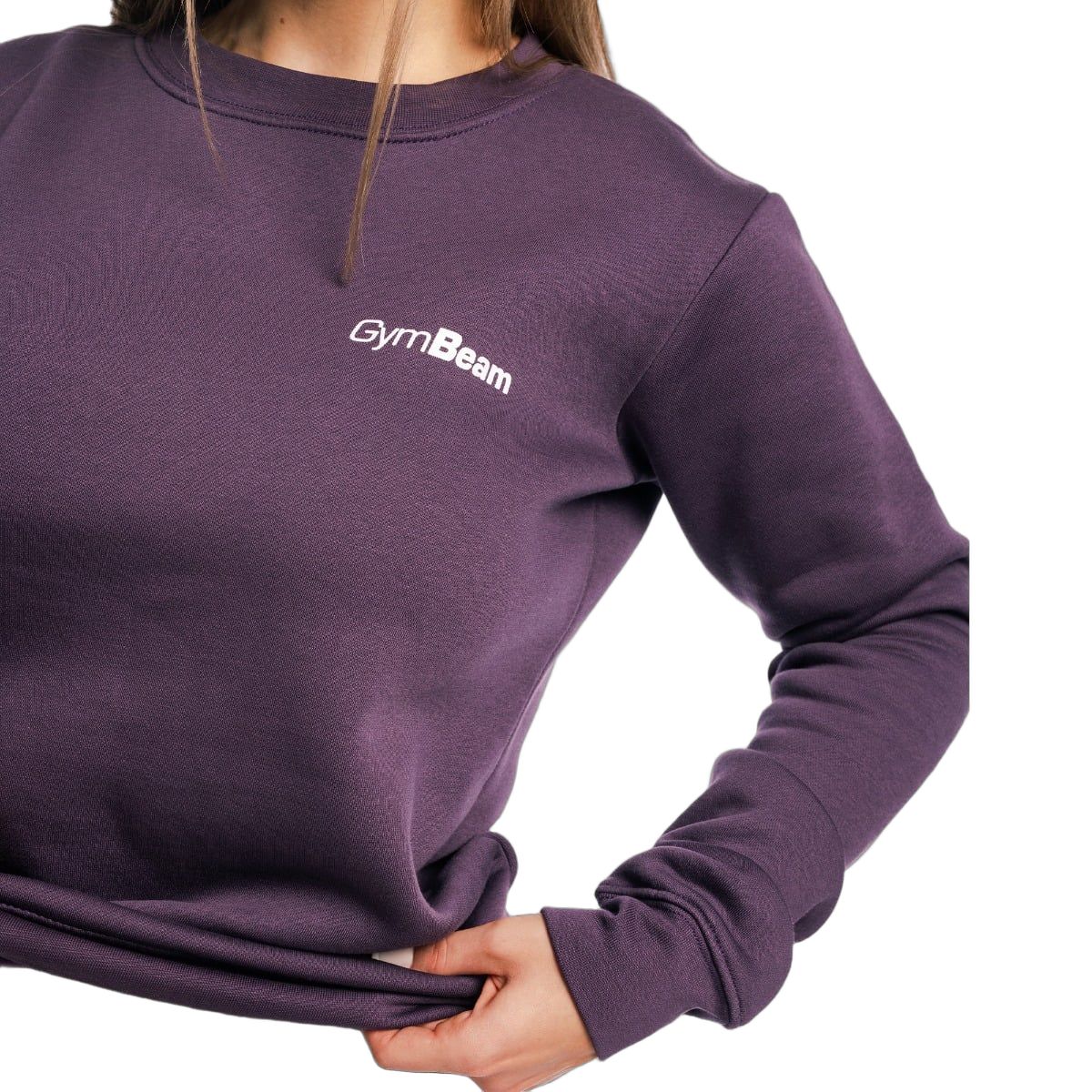GymBeam Felpa donna Basic con scollo rotondo vestibilità regular Obsidian