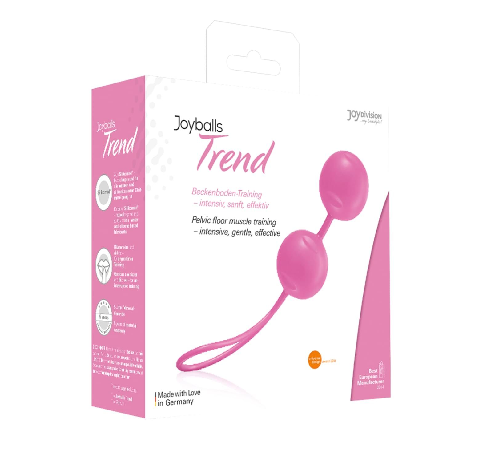 Confezione Joyballs Trend: scatola rosa con immagine del prodotto e testo.