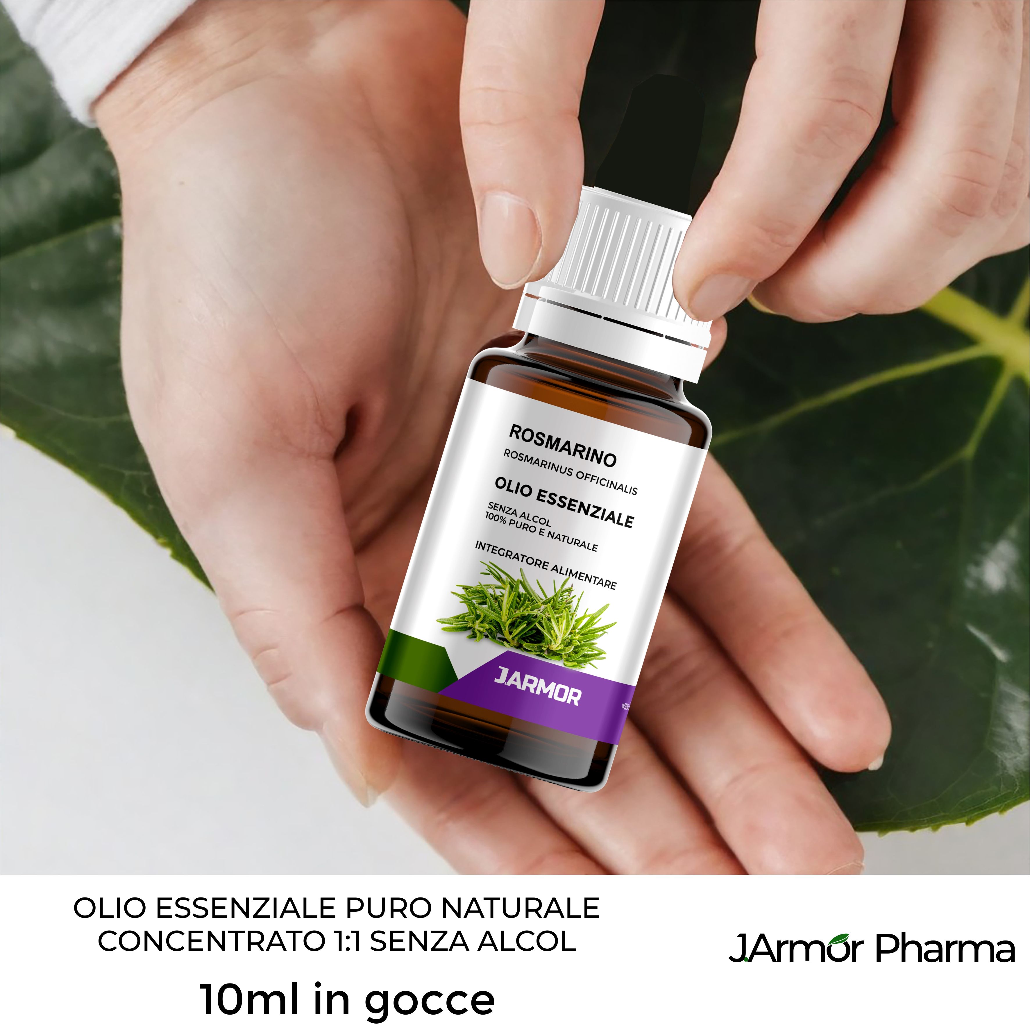 Olio Essenziale di Rosmarino Puro 10 ml - Integratore alimentare Crescita Capelli, Antiforfora