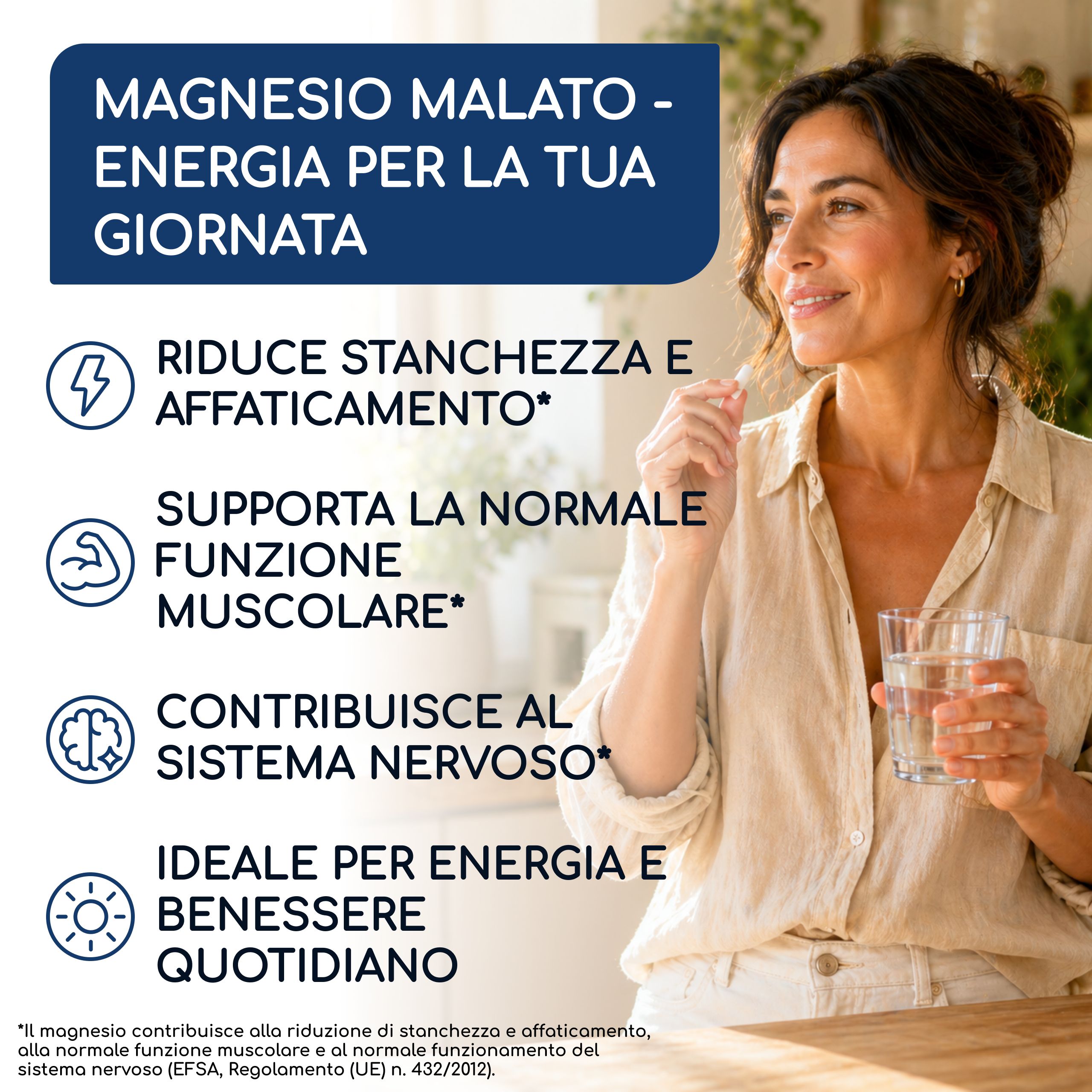 Magnesio Malato - Normale Metabolismo Energetico, Stanchezza e Funzione Muscolare - RAIBU