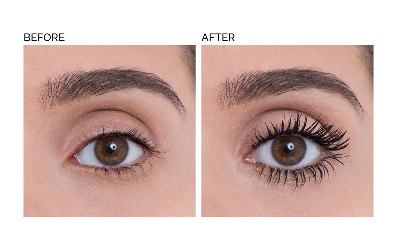 Due occhi, uno senza e uno con mascara. Scritta: BEFORE e AFTER.