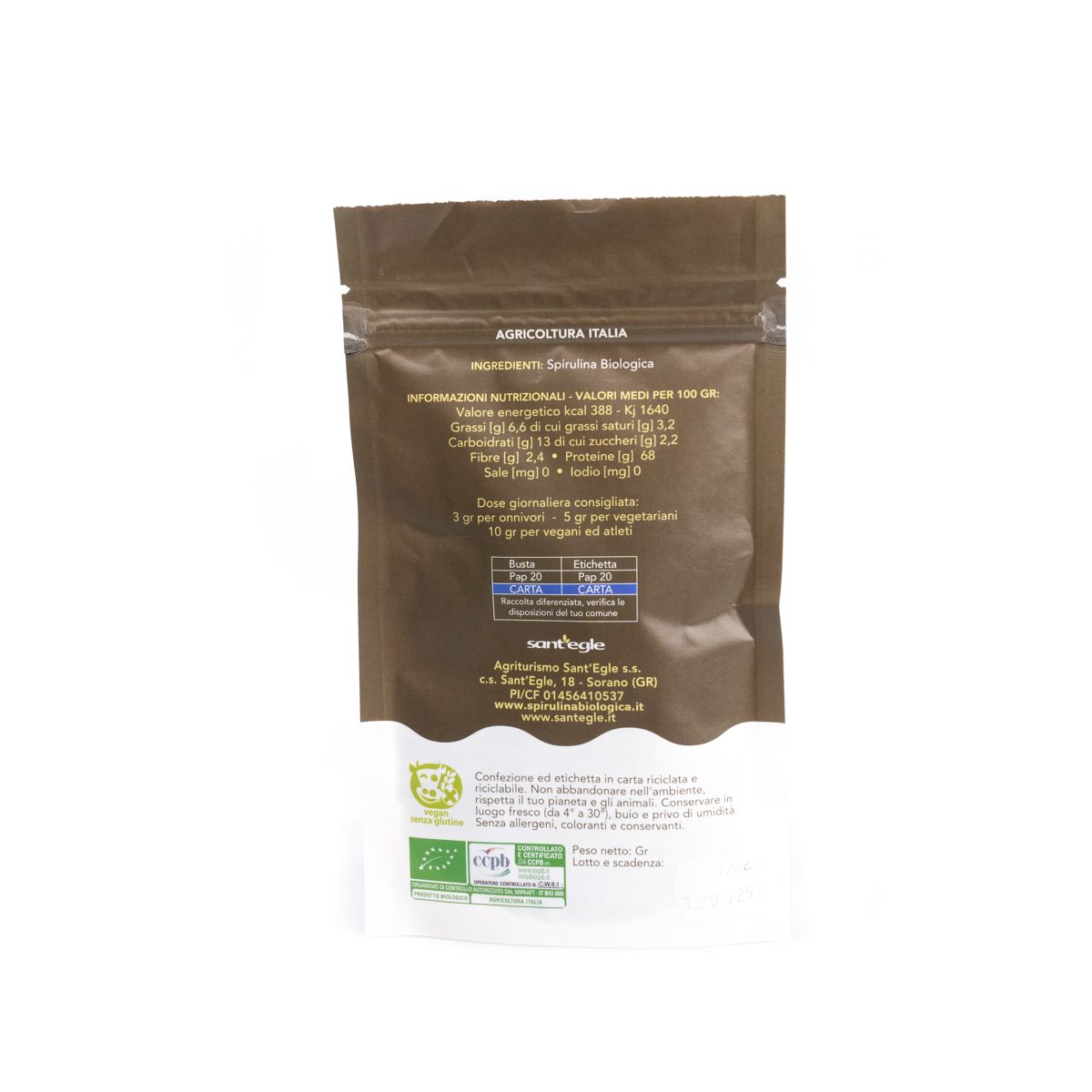 Sant'Egle Spirulina biologica croccante 100gr