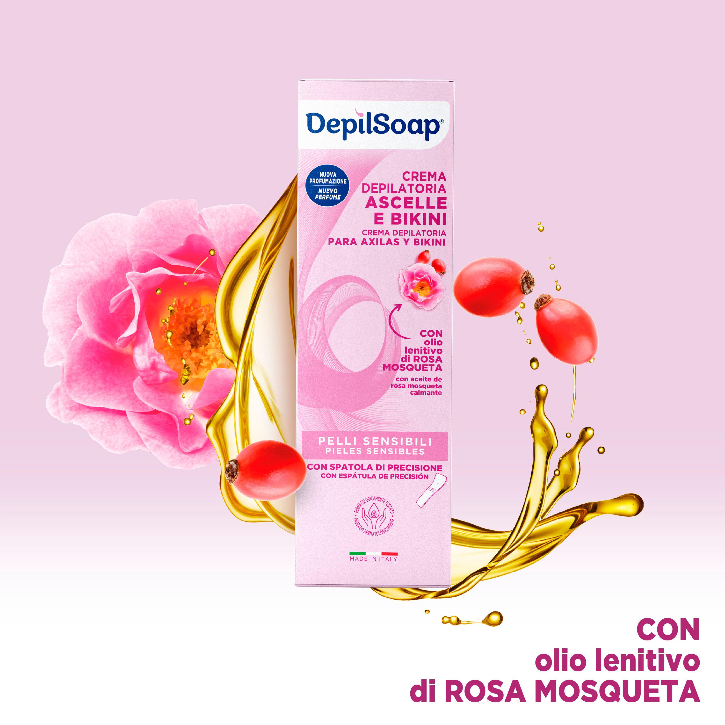 Depilsoap® Crema Depilatoria Ascelle e Bikini 75 ml – Pelli sensibili – Senza ammoniaca