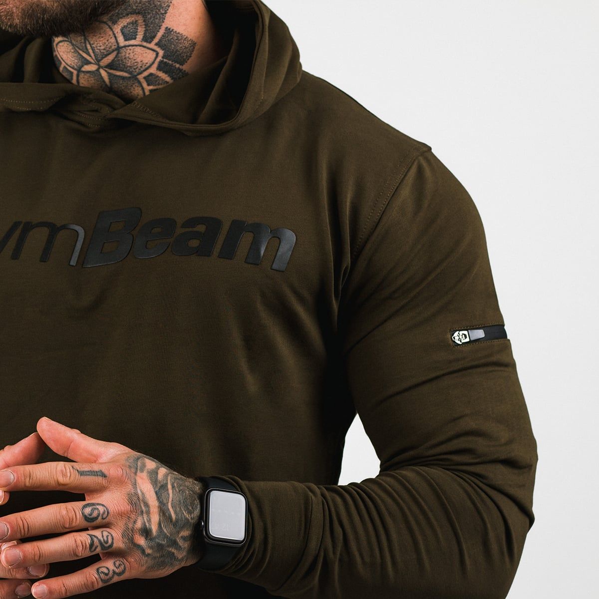 GymBeam Felpa uomo regular con cappuccio Urban Military Green