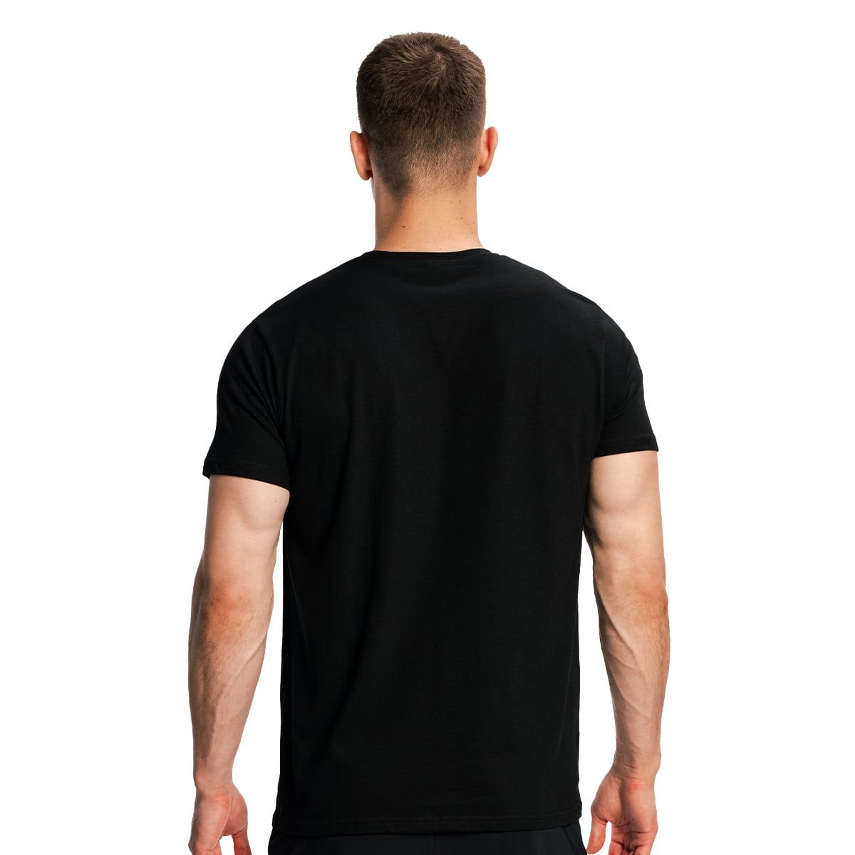 GymBeam T-shirt uomo Fitness in cotone nera regular