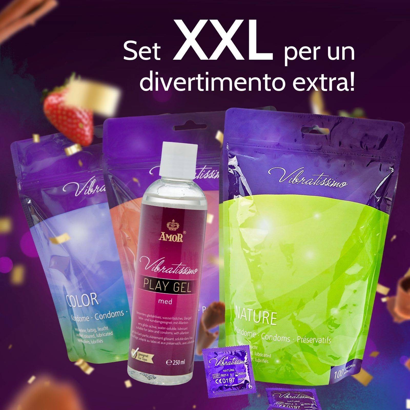 Vibratissimo Preservativi Mix + Play Gel Set